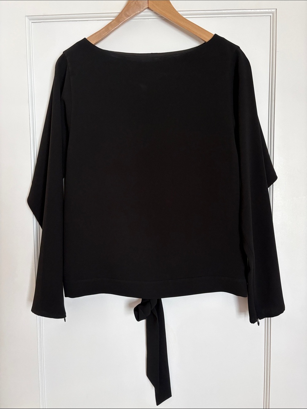 Polo by Ralph Lauren Black Long-Sleeve Tie-Back Blouse